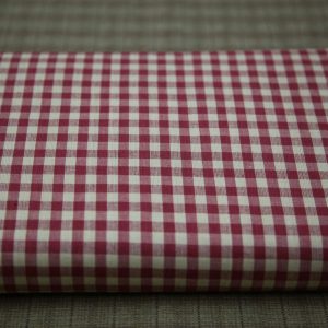 Tela homespun cuadro rojo/beige