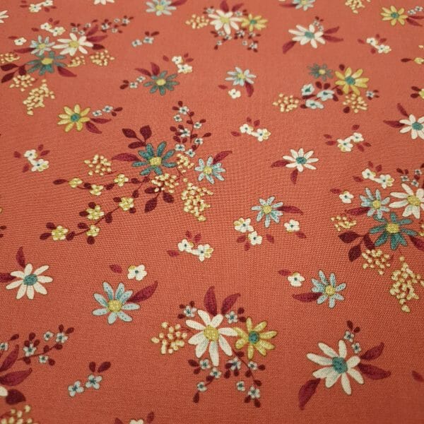 tela tilda patchwork ginger coral
