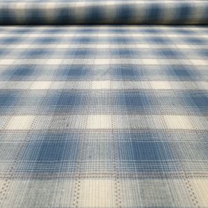 tela patchwork homespun tramada cuadros grandes azul